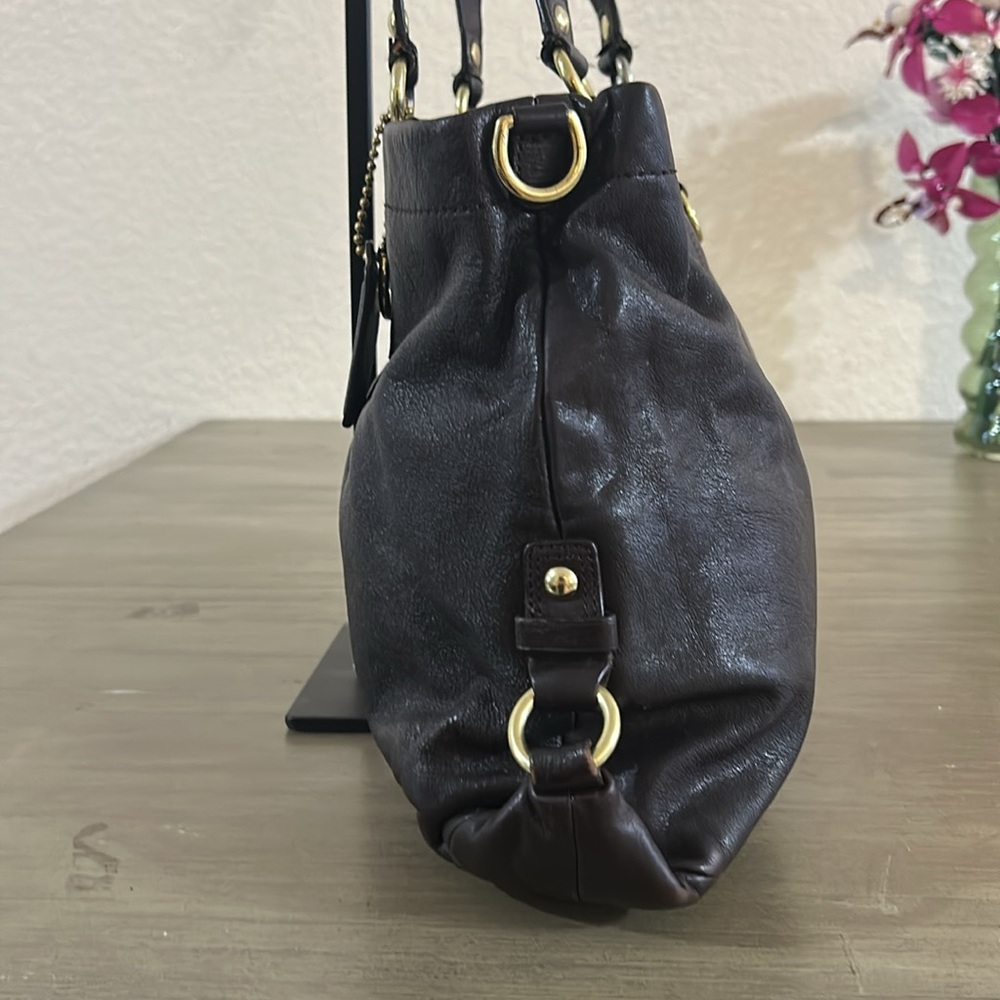 Coach F15513 Brown Leather Ashley Shoulder Bag Handbag Tote Purse - Picture 3 of 13